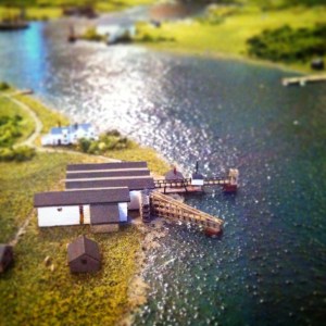 Detail of one of the Ice Houses on the Kennebec River Diorama