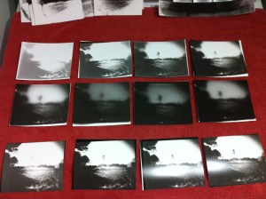 Before the workshop I created a series of test images to demonstrate exposure times for bot the negatives and the contact prints