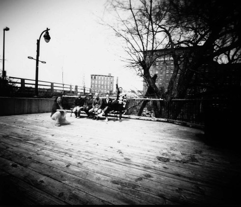 The group shot of the participants for the Introduction to Pinhole Photography! Using my fome core camera I made to take 8 x 10 film holders