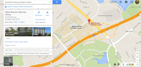 Glickman Library is right off the Forest Avenue Exit on Rte 295 in Portland