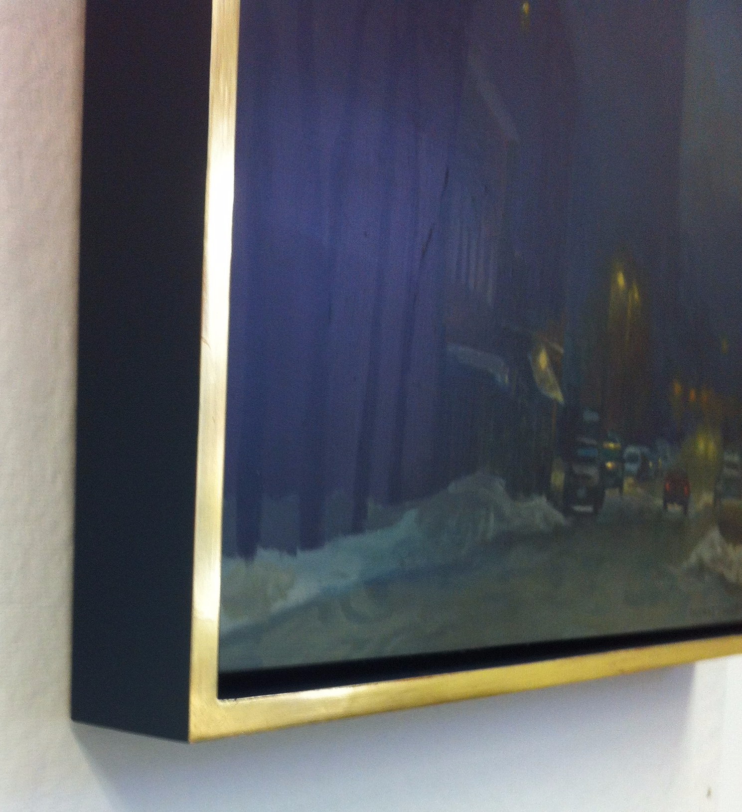 custom floater frame made in Maine by Johanna Moore gilded in 22 karat burnished gold leaf