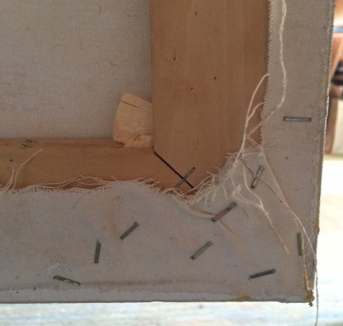 Back of a stretched canvas