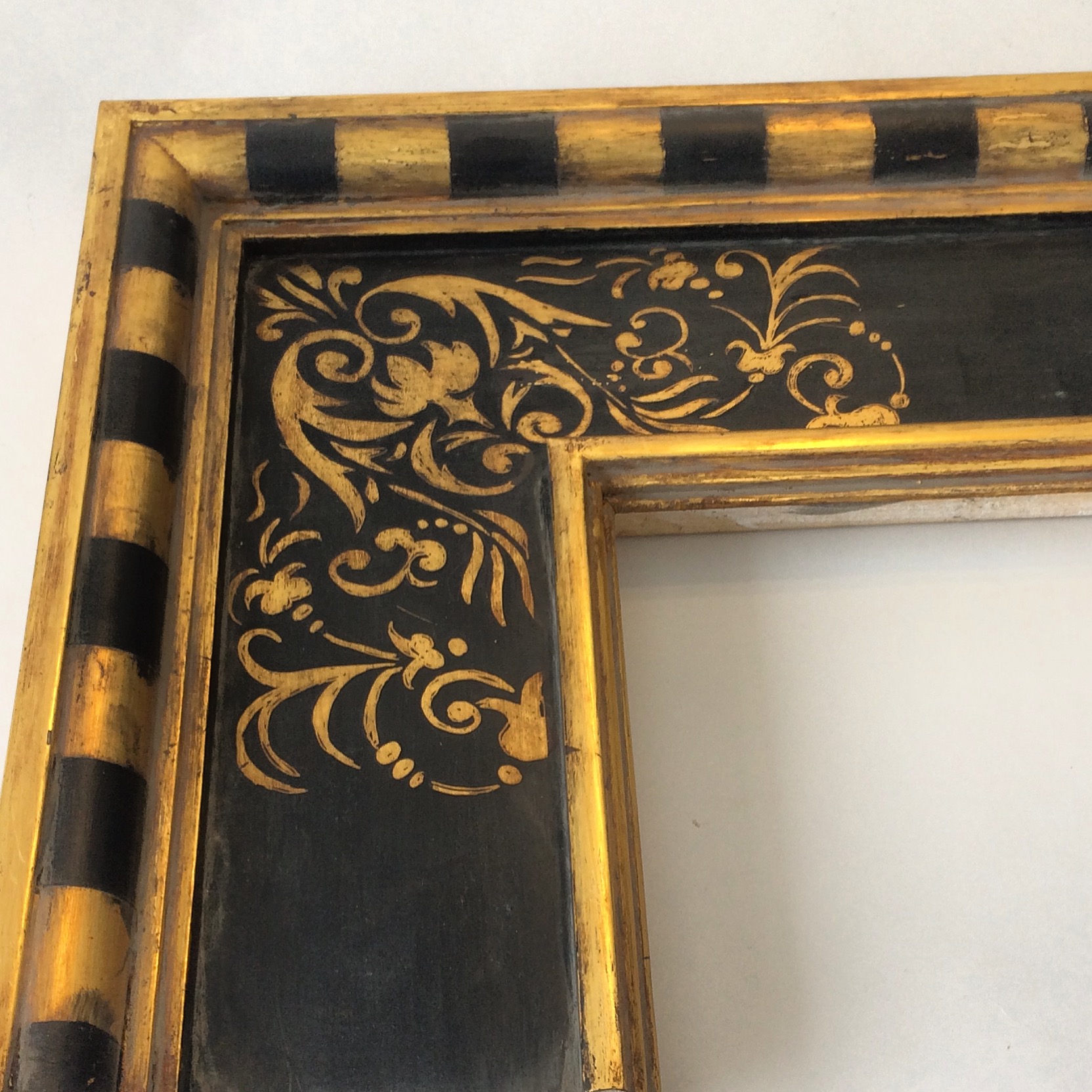 gilded hand made picture frame in 17th c. Italian sgrafitto finish