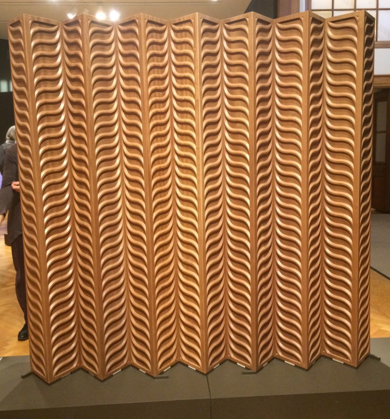 folding screen mahogany